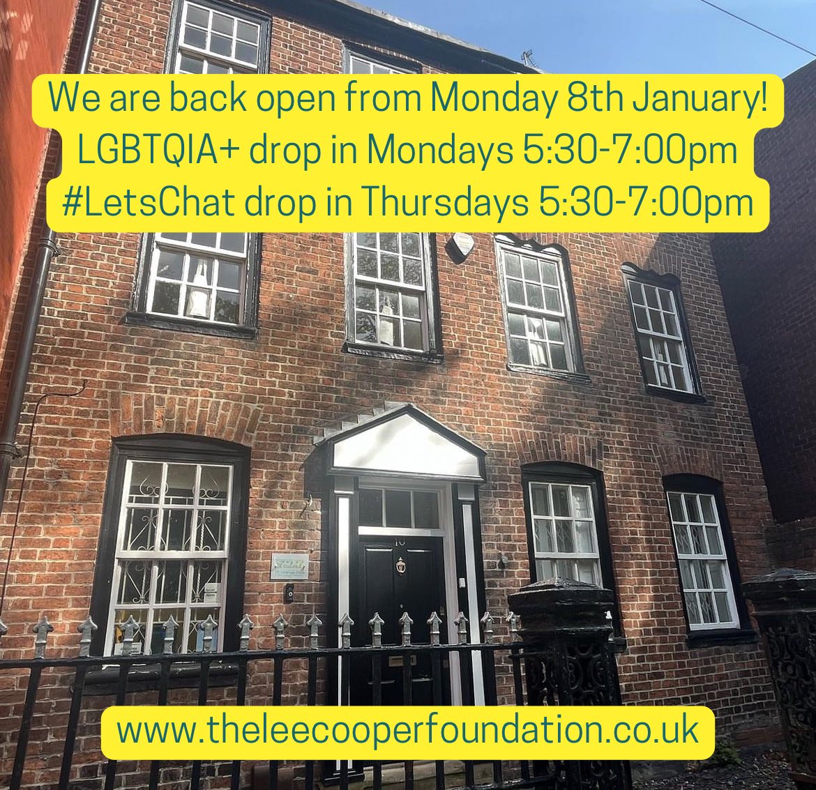 The Lee Cooper Foundation (@theleecooper_f) on Twitter photo We hope everyone had a lovely Christmas and New Year. We are back open on Monday 8th January. All sessions are free and open to young people ages 11-24 ๐ก We hope everyone had a lovely Christmas and New Year. We are back open on Monday 8th January. All sessions are free and open to young people ages 11-24 ๐ก