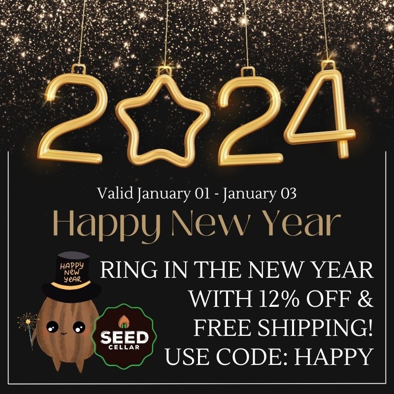Don't miss out on our first #promo of the year!
New Year, New Seeds 😉🌱

We're excited to see where 2024 takes us and our amazing customers! ❤️🙌
seedcellar.com

#seedcellar #happynewyear #2024 #shipping #happy #cannabisseeds #cannabislove #gardening #newyearnewseed