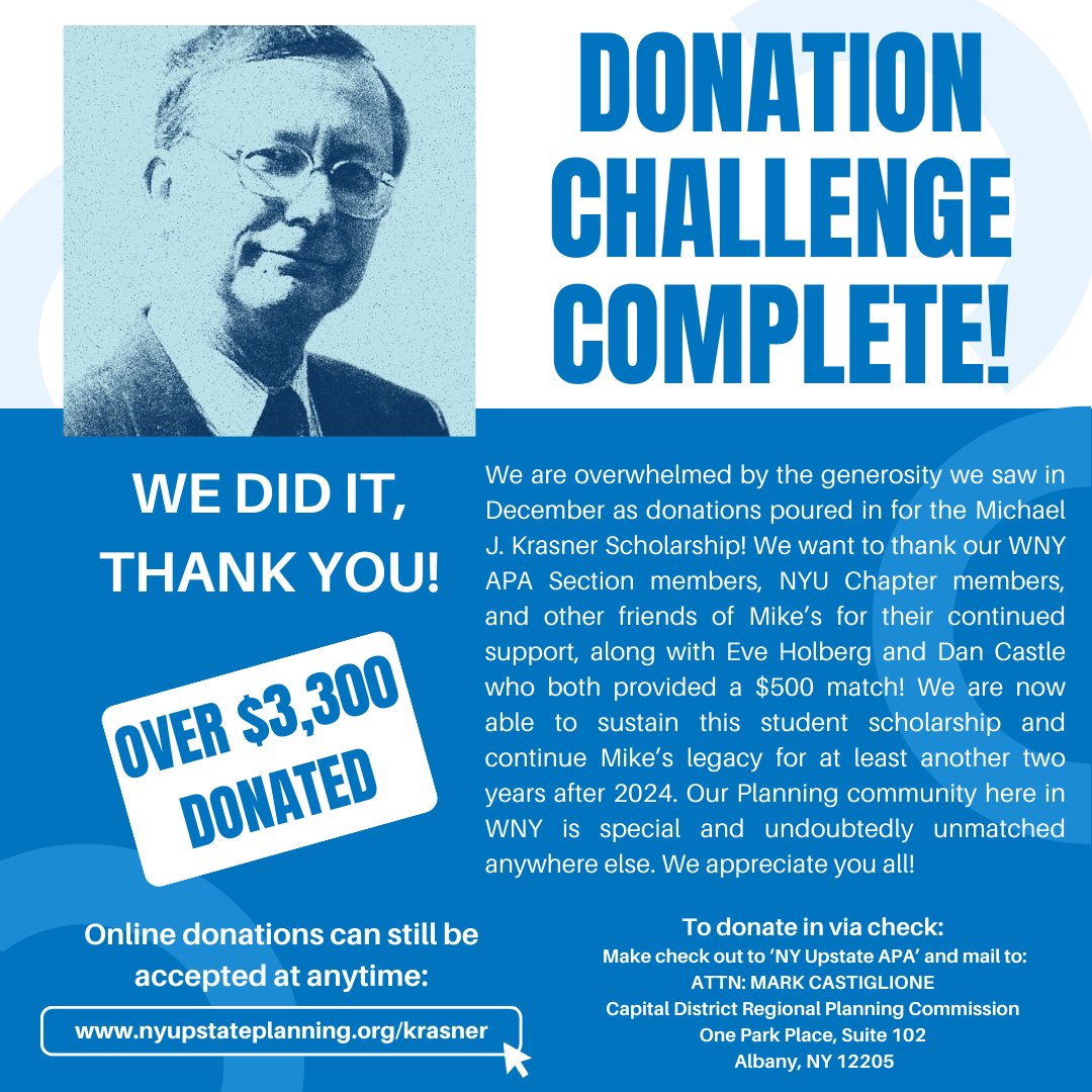 WE DID IT! We raised over $3,300 for the Michael J. Krasner Scholarship! We are overwhelmed by the generosity as donations poured in! We are now able to sustain this student scholarship for least another 2 years after 2024. THANK YOU!