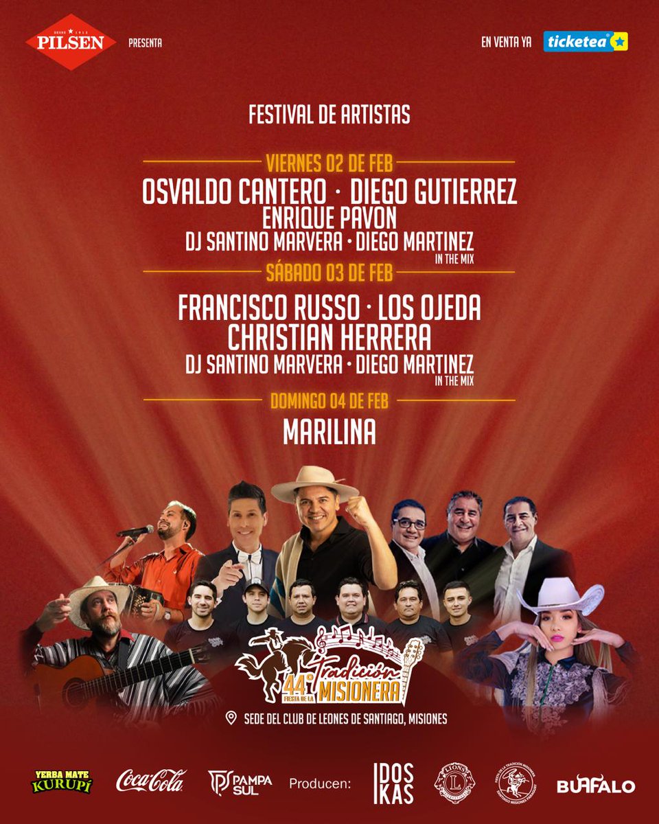 RadioMetro1061's tweet photo. Se viene un FESTIVAL DE ARTISTAS imperdible en la fiesta campestre más grande del país 🤠🇵🇾  Estos artistas, Y MUCHOS MÁS 😉 quedate atento porque se vienen más sorpresas! https://t.co/u5VslDaDt6