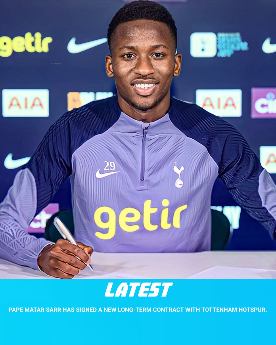 plreview27's tweet photo. OFFICIAL:

Pape Matar Sarr (21) has extended his contract with Tottenham Hotspur until 2030. ⚪✍🏻 https://t.co/nrI7Z7soRh