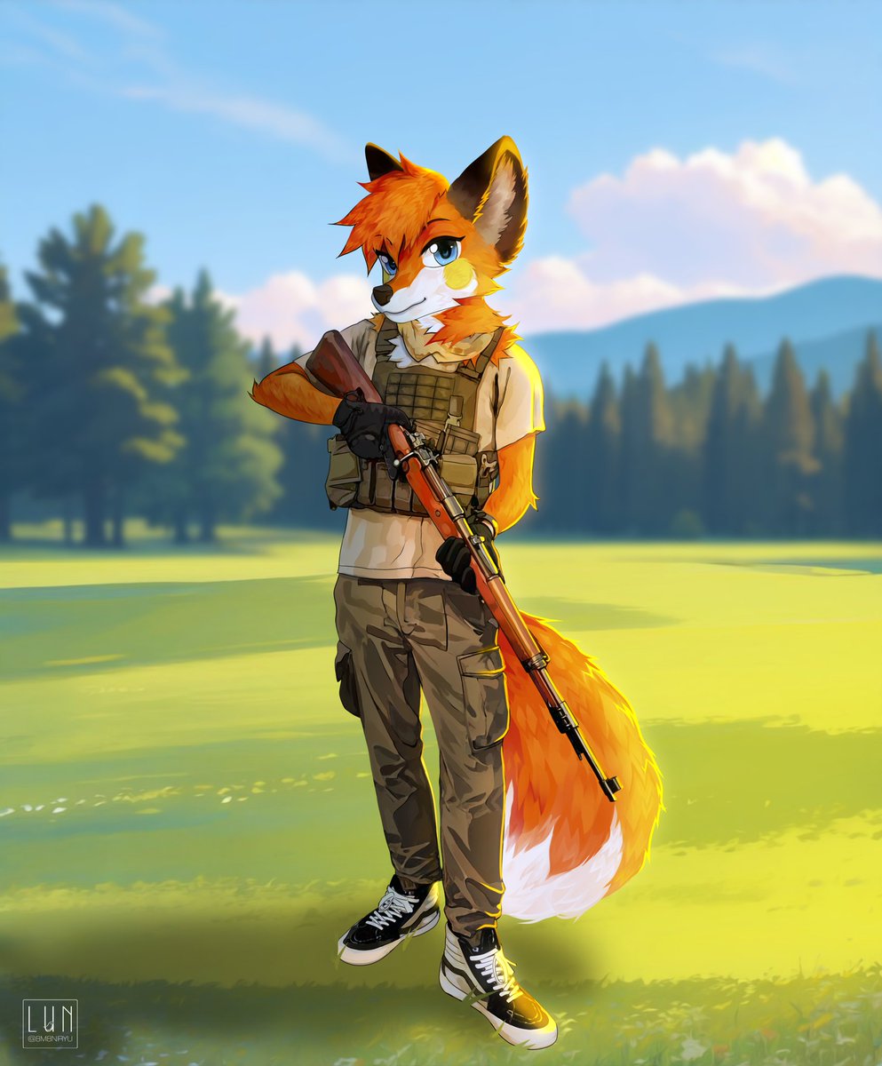 8m8nryu's tweet photo. Another piece for the army fox @hamburgerfox 🦊🫡
I saw this photo when he posted it and wanted to redraw it! A fun challenge to draw guns and wrinkles in clothing with some lighting on him! 😋☀️
#furry #furryartwork #furryart #furryartist #furrycommunity #furrycommission #fanart https://t.co/vGeV3I4CZb