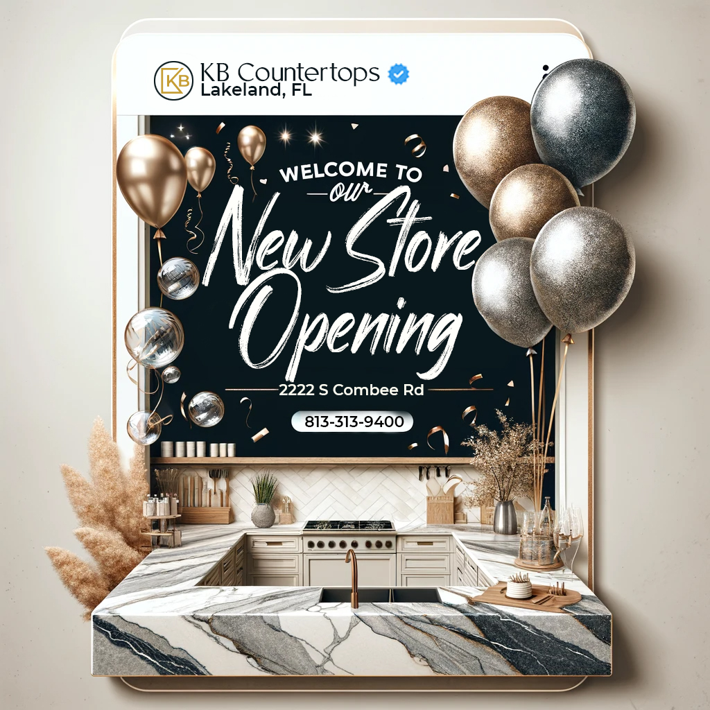 kbcountertops's tweet image. 📷 Grand Opening Alert! 📷 We're thrilled to announce the opening of our newest KB Countertops store in Lakeland, FL!

Come visit us at 2222 S Combee Rd, Bay-9, and explore our stunning array of countertops. 📷

📷 Need more details? Give us a call at 813-313-9400. 
#GrandOpening