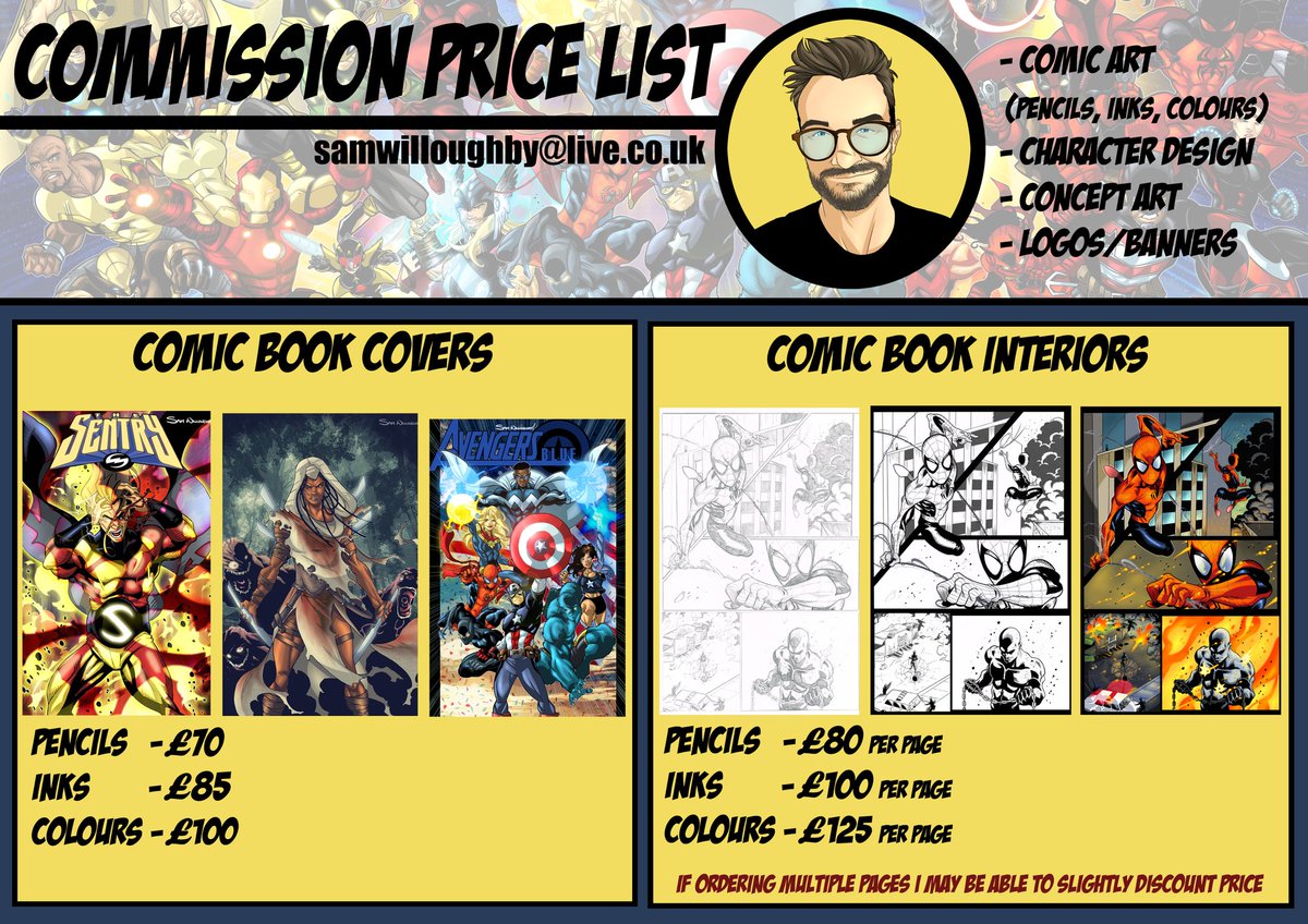 SamRWilloughby's tweet image. My commissions are now open! New price list info below! Please get in touch if you'd like to work together! 🤟✍️