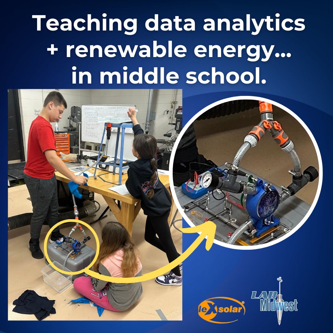 Check it out, these are MIDDLE SCHOOL students who learned how to apply principles of data analytics to their science experiment.

These are leXsolar renewable energy kits, and your school can get them through ATS Midwest! Just shoot us a message for more info.