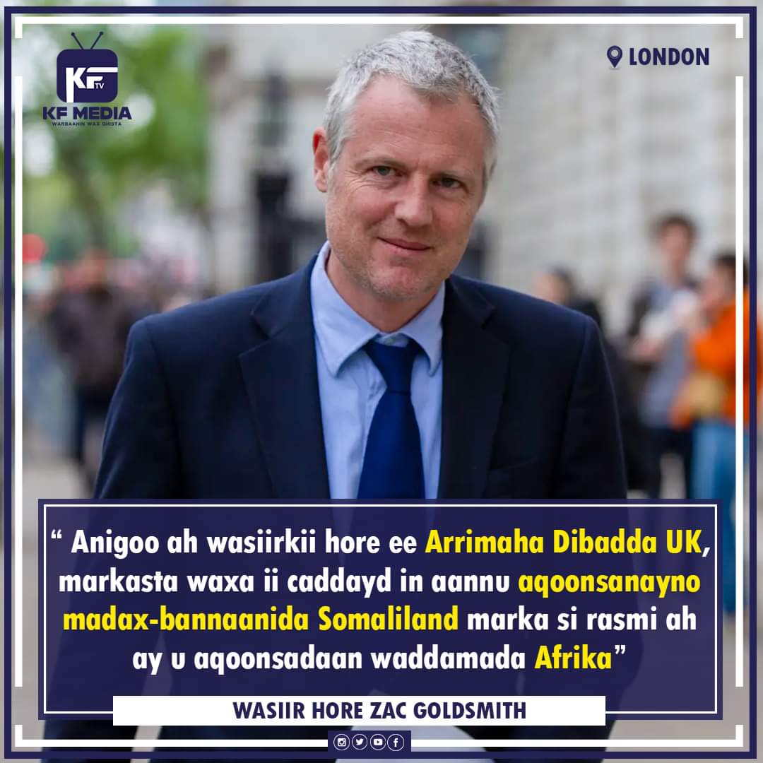 "As a former Foreign Minister in the UK, it was always clear to me that we would recognise its sovereignty once Somaliland was formally recognised by African nation(s). That is now happening, and I hope the UK follows through. 
The case for independence is overwhelming": UK