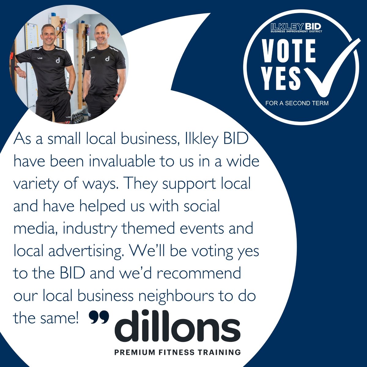 IlkleyBID (@ilkleybid) on Twitter photo โAs a small local business, Ilkley BID have been invaluable to us in a wide variety of ways... ...Weโll be voting yes to the BID & weโd recommend our local business neighbours to do the same!โ Dillons Premium Fitness Training #TuesdayMotivaton #ilkleybid โAs a small local business, Ilkley BID have been invaluable to us in a wide variety of ways... ...Weโll be voting yes to the BID & weโd recommend our local business neighbours to do the same!โ Dillons Premium Fitness Training #TuesdayMotivaton #ilkleybid