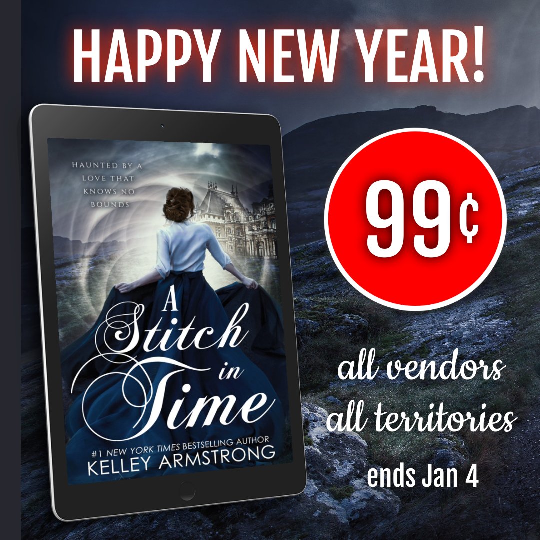 Happy New Year! The ebook of A Stitch in Time is on sale everywhere for the next few days. Forget currency conversion, it's 0.99 wherever you are: 99¢ CAD/USD/AUD, 99p, €0,99 etc. Genre? Gothic/haunted-house/time-travel/mystery/romance. Webpage: kelleyarmstrong.com/book/a-stitch-…