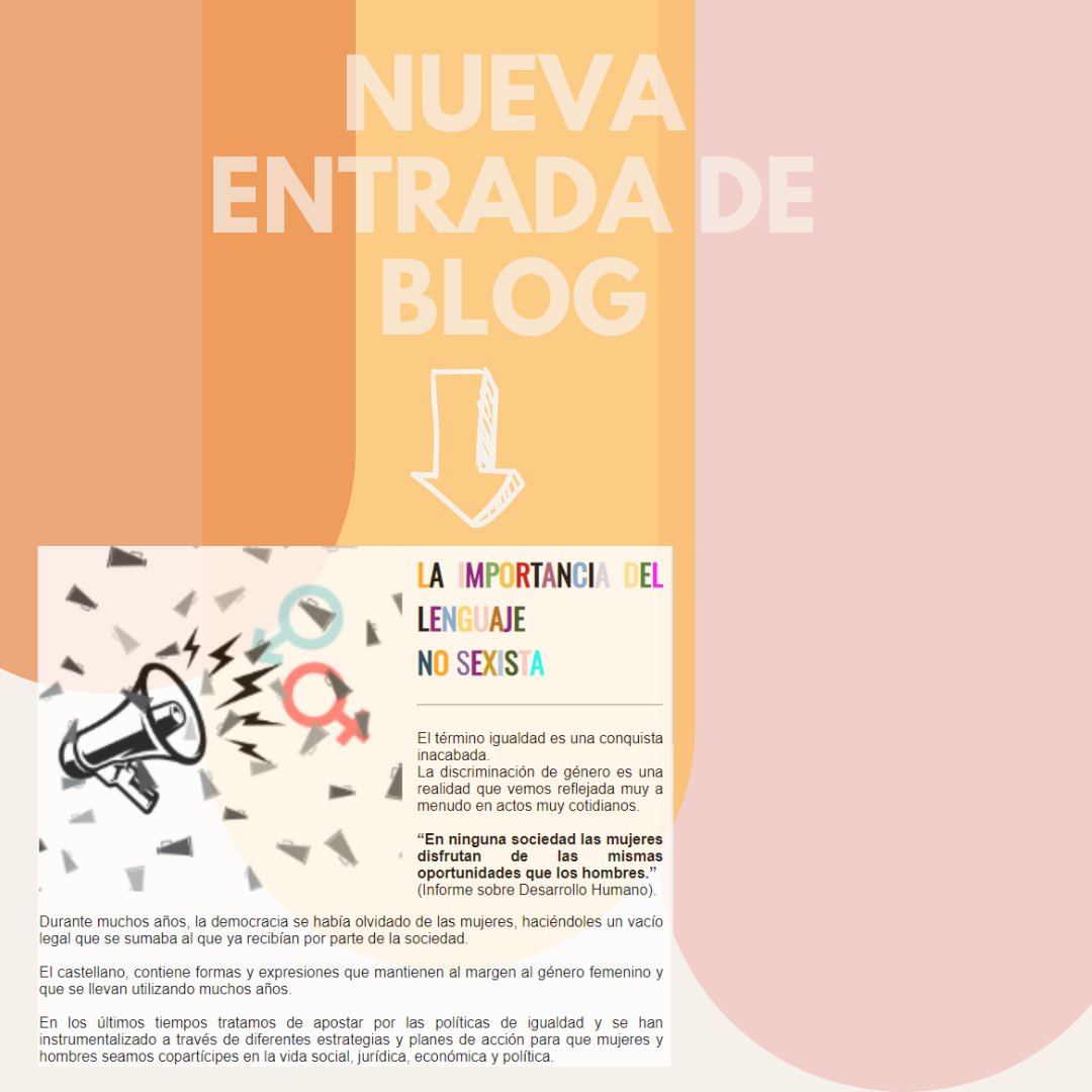 Empezamos el año con la publicación de nuestro último blog, un tema que implica un cambio importante para otros muchos aspectos de nuestras vidas. 
La importancia del lenguaje no sexista. 🔗…rodelamujervillanuevadlt.blogspot.com
#lenguajenosexista#feminismo