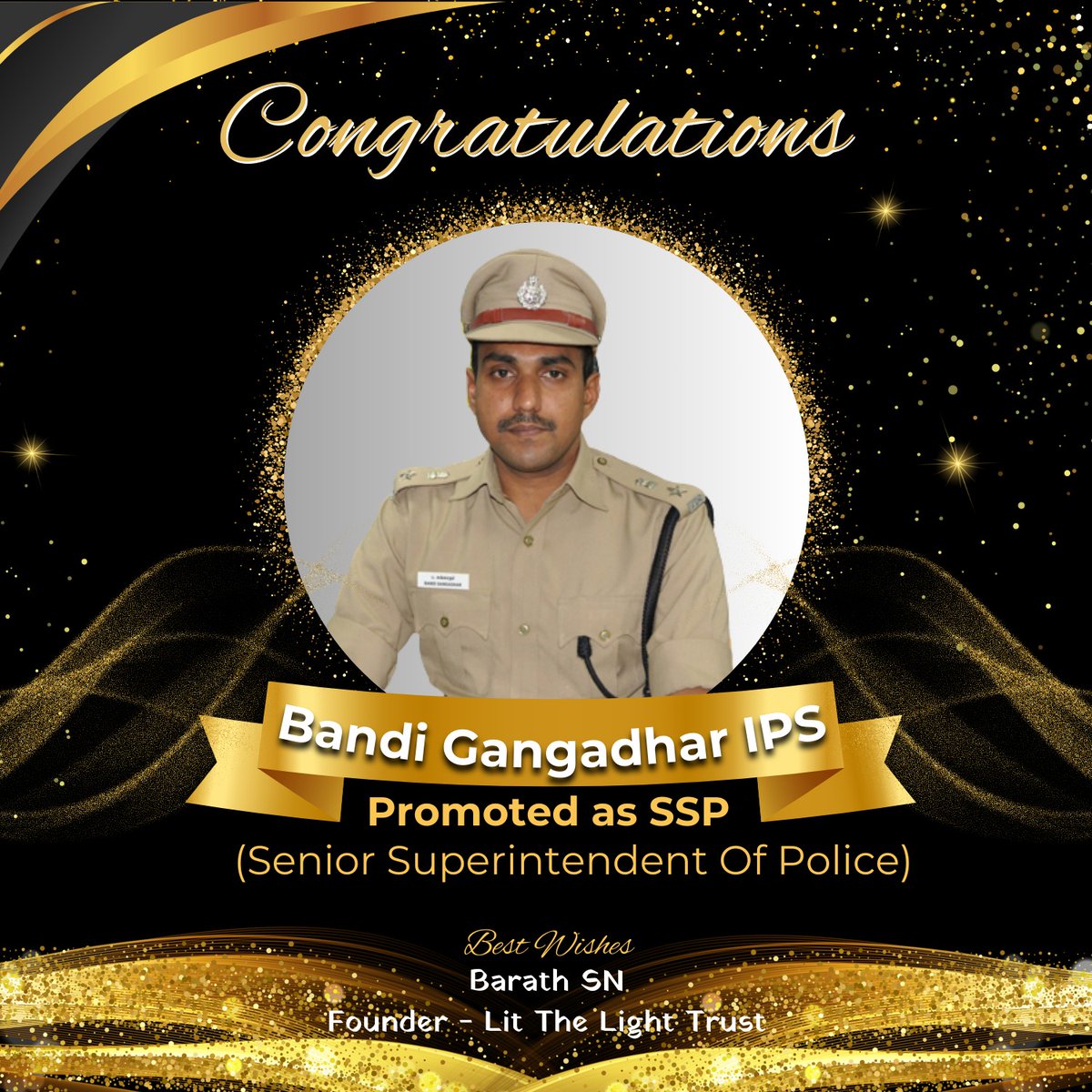 Barath_LTL's tweet photo. Congratulations on your promotion, Brother @BandiGangadharIPS

Have a great and successful year ahead. https://t.co/j2oVNP70Xb