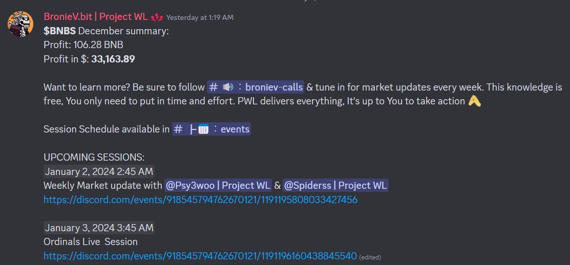Project Whitelist (@prjctwhitelist) on Twitter photo Happy New Year!
$33,163.89 profit <a href="/BronievBit/">🐸 BronieV.bit</a>📈
Here's to a prosperous 2024, filled with financial success, growth, and new opportunities. May our community thrive and achieve new heights together! 🚀💰 #ProfitableYear #2024Success Happy New Year!
$33,163.89 profit <a href="/BronievBit/">🐸 BronieV.bit</a>📈
Here's to a prosperous 2024, filled with financial success, growth, and new opportunities. May our community thrive and achieve new heights together! 🚀💰 #ProfitableYear #2024Success