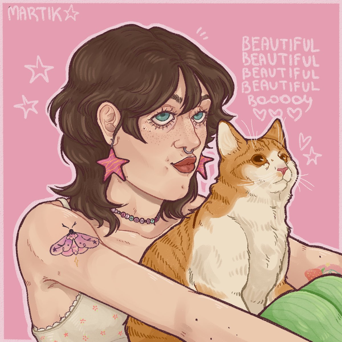 martikmeow's tweet photo. THIS IS MEE AND MY KITTEN (son) MART
i haven't painted my self-portrait for a very long time (5 years?) so I'll put it on the avatar u know.....
the next drawing will be by the beatles!😼
#selfportrait #art #digitalart #illustlation https://t.co/kgHQOPaWhO