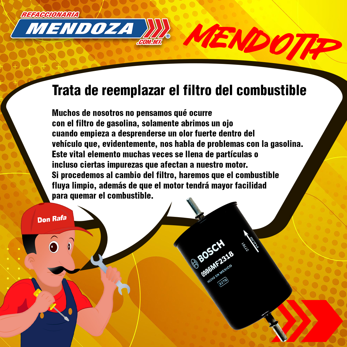 Refa_Mendoza's tweet photo. ESTE ES EL MENDOTIP DE LA SEMANA:
NOSOTROS TENEMOS LOS MEJORES FILTROS DE GASOLINA DE LAS MEJORES MARCAS, VEN POR EL TUYO, O PIDELO EN LÍNEA.
COMPRA EN LÍNEA: https://t.co/42ZOstL1OI
#Refaccionariamendoza #consejos #auto #automoviles #mendotip
#consejosdeauto #tips #tipsauto https://t.co/ejsC7sjjzd