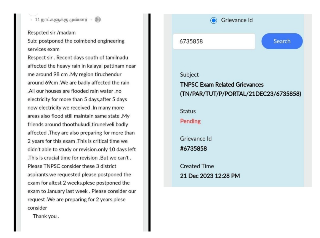 ramkarvj95_rama's tweet photo. @KanimozhiDMK #POSTPONE_TNPSC_CESE_2023
 @ARMTNPSC @mkstalin @annamalai_k
TRB postponed their exam(B.T/BTRE)-JAN 7 to FEB by candidates request. Many flood affected candidates sent mail to #TNPSC, still they didn't consider our request
#Article16 : Equality of opportunity in Public Employment https://t.co/q6RpkNvaEb