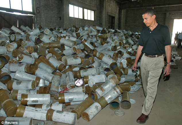 JayinKyiv's tweet photo. Here's Barak "Chamberlain" Obama in 2005, overseeing the destruction of Ukraine's arms arsenals that resulted from a bill he spearheaded as a Senator, convincing Ukraine to disarm because Russia's centuries long history of massacres and invasions was probably just a fluke. https://t.co/bUIZs74zPy