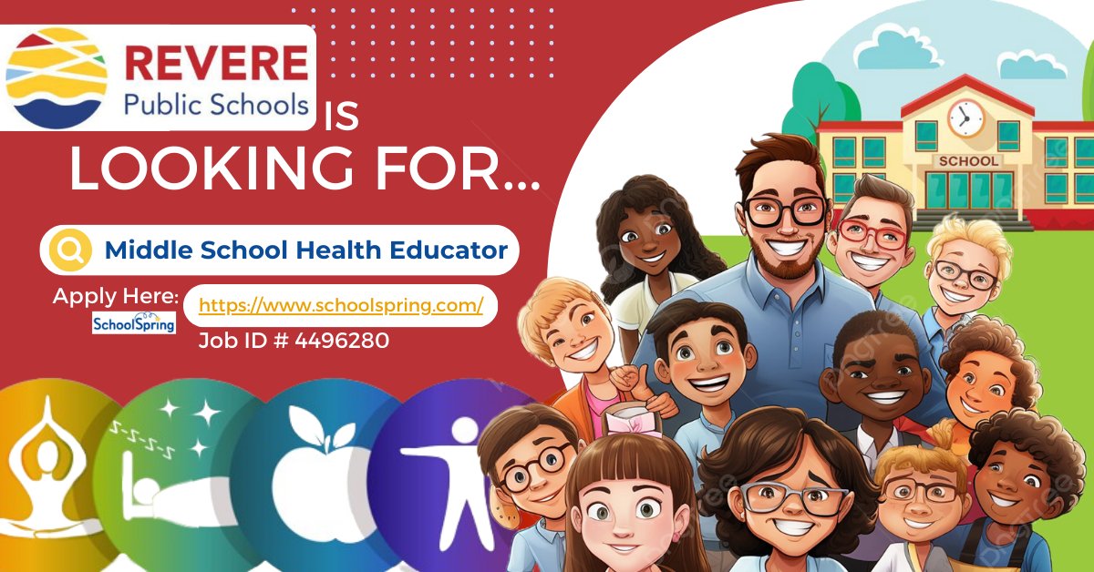 Jill Herwig (@herwig_jill) on Twitter photo Revere Public Schools is Hiring!
Looking for a Full-Time Middle School HEALTH EDUCATION Teacher.
<a href="/RPS_SBA/">Mrs. Willett - SBA</a> <a href="/MrBouhuys/">James Bouhuys</a> <a href="/RPSCommunicates/">RPS Communications</a> @MariaMelchiond4 <a href="/SalemState/">Salem State</a> <a href="/connollymary2/">Mary Connolly</a> Revere Public Schools is Hiring!
Looking for a Full-Time Middle School HEALTH EDUCATION Teacher.
<a href="/RPS_SBA/">Mrs. Willett - SBA</a> <a href="/MrBouhuys/">James Bouhuys</a> <a href="/RPSCommunicates/">RPS Communications</a> @MariaMelchiond4 <a href="/SalemState/">Salem State</a> <a href="/connollymary2/">Mary Connolly</a>