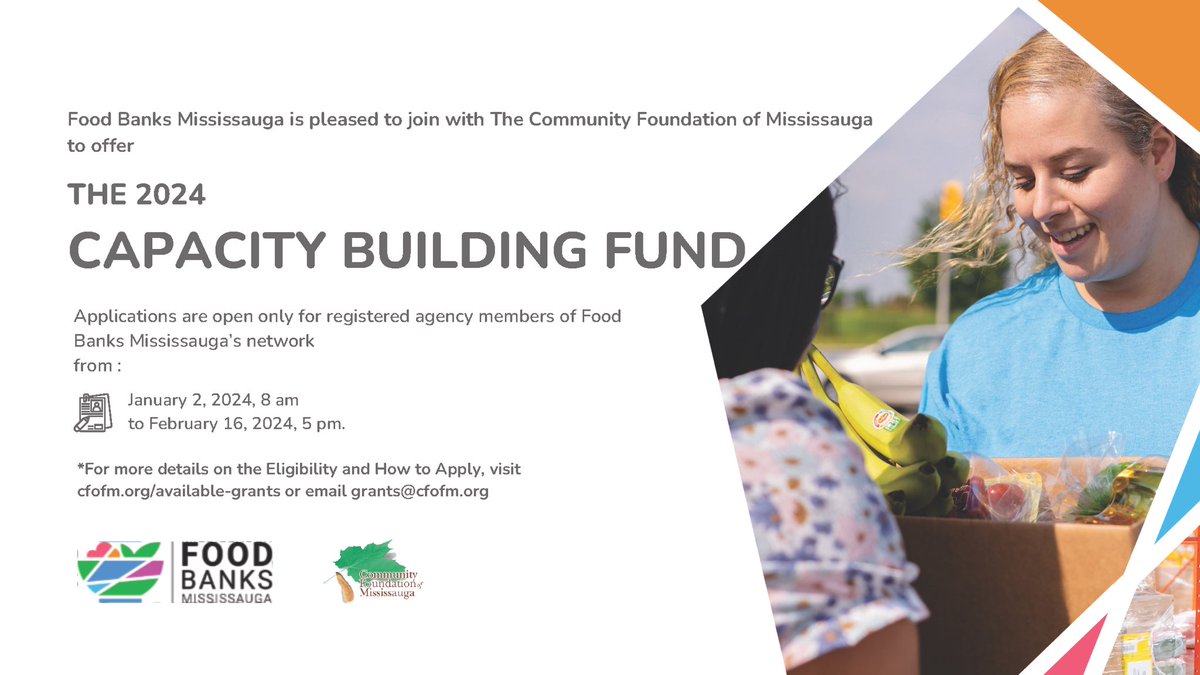 Mississauga Foundation (@mississaugafnd) on Twitter photo Join us in the journey of empowerment! Introducing the 2024 Capacity Building Fund, and we're proud to have <a href="/FoodBanksMissi/">Food Banks Mississauga</a> as a valued partner. Calling all registered agency members – applications now open. Together, let's build a resilient, thriving Mississauga. Join us in the journey of empowerment! Introducing the 2024 Capacity Building Fund, and we're proud to have <a href="/FoodBanksMissi/">Food Banks Mississauga</a> as a valued partner. Calling all registered agency members – applications now open. Together, let's build a resilient, thriving Mississauga.