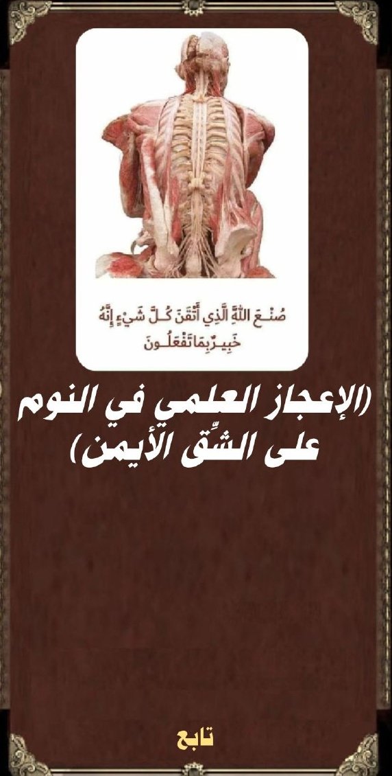 BBPP3M's tweet photo. الإعجاز العلمي في النوم على الشق الأيمن

لنأخذ من وقتك 70ثانية. لنتعرف علية سويآ https://t.co/ZT0Uh6I41X