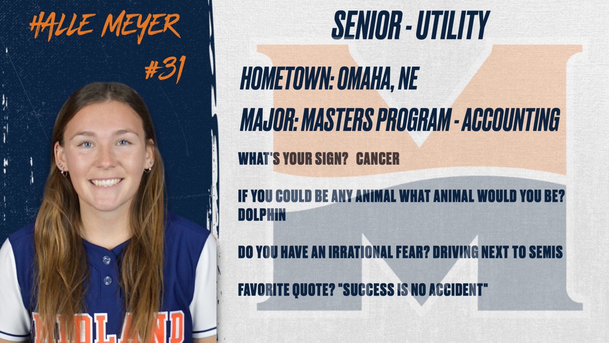MidlandUSB's tweet photo. We are 3⃣1⃣ days away from Game Day! It's time to introduce @halle_meyer_  ! 🦀🐬🚛💵 https://t.co/sqPW64Mlpo