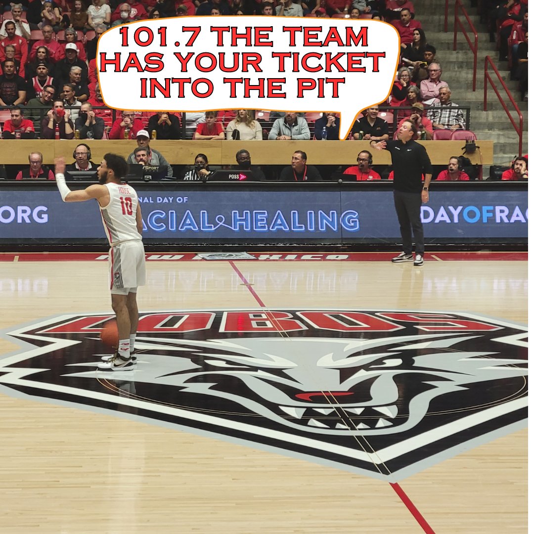 ESPN1017theteam's tweet photo. 101.7 The TEAM is giving away two tickets and a parking pass to every @UNMLoboMBB Mountain West home game. 

To win your way into Saturday's game vs. Wyoming, like and share this post and tag the person you would take to the game.

We will notify the winner Thursday at 4:00 p.m.