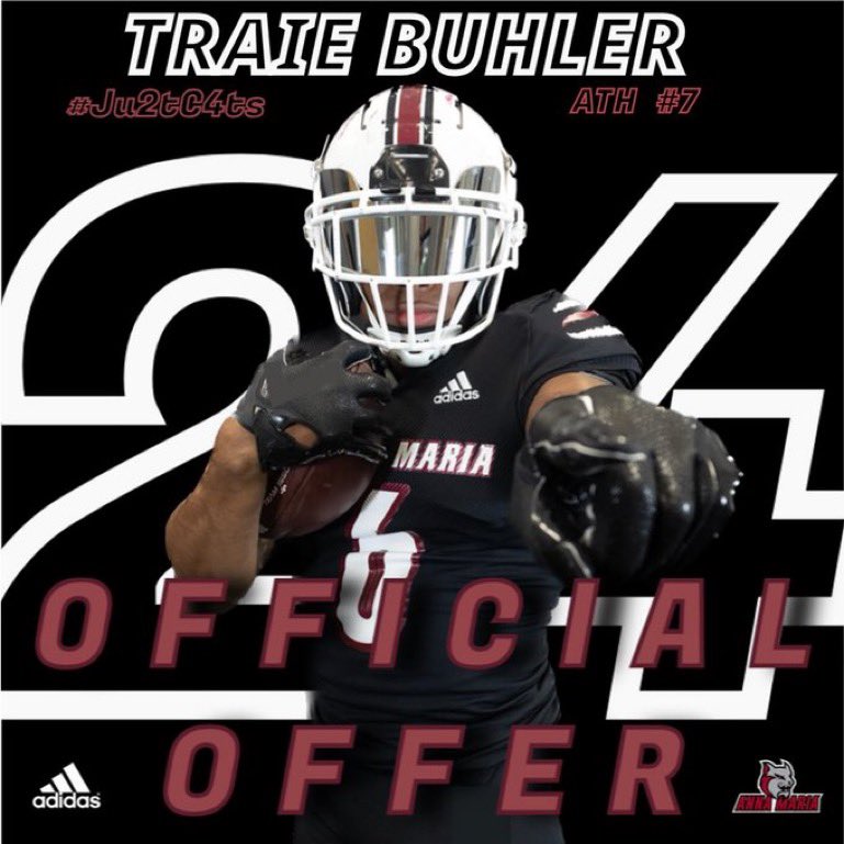 Traie Buhler (@buhlertraie) on Twitter photo I am blessed and honored to receive a scholarship offer from Anna Maria Collage to continue my athletic and academic career.
#GOAMCATS
<a href="/Coach_SCroce/">Steven M Croce</a> <a href="/CoatesCoach/">Brian Coates</a> <a href="/coachBurkeM/">Burke Miller πΊπΈππ€πΌ</a> I am blessed and honored to receive a scholarship offer from Anna Maria Collage to continue my athletic and academic career.
#GOAMCATS
<a href="/Coach_SCroce/">Steven M Croce</a> <a href="/CoatesCoach/">Brian Coates</a> <a href="/coachBurkeM/">Burke Miller πΊπΈππ€πΌ</a>