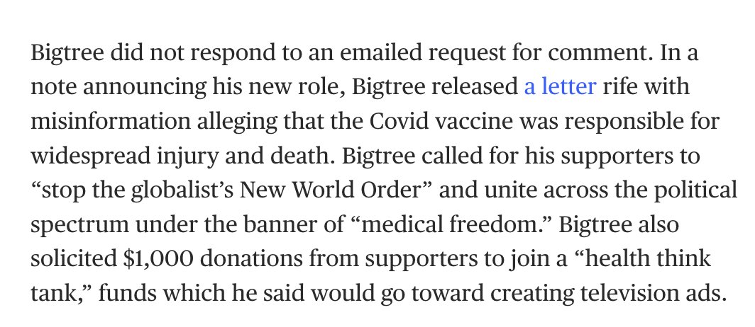 Bigtree's letter announcing his new job with the campaign is equally colorful. (It's actually wild; I invite you to read the whole thing.) nbcnews.com/politics/2024-…