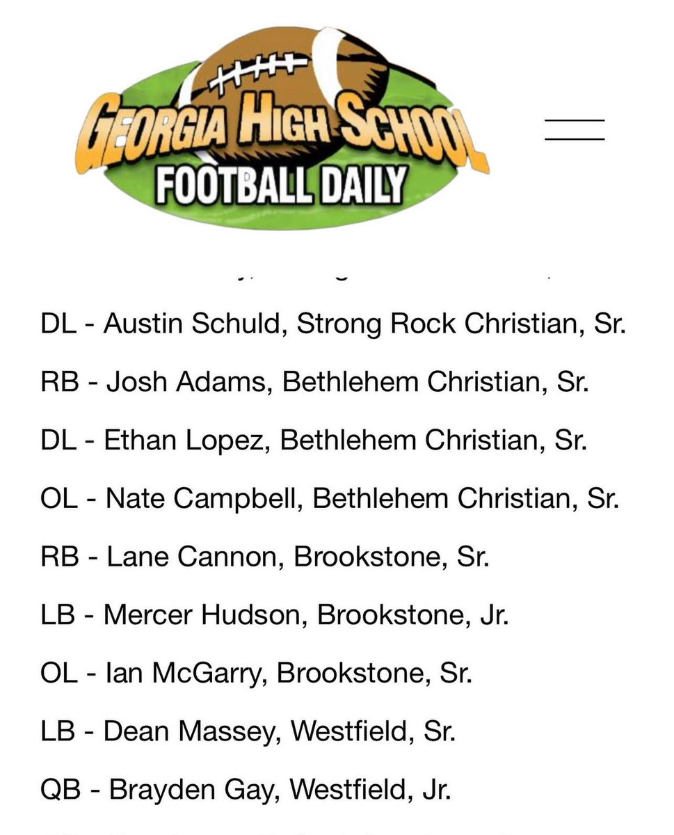 Thankful to be part of the GIAA All state team!! <a href="/FB_Brookstone/">Brookstone Football</a> <a href="/RecruitGeorgia/">Recruit Georgia</a>