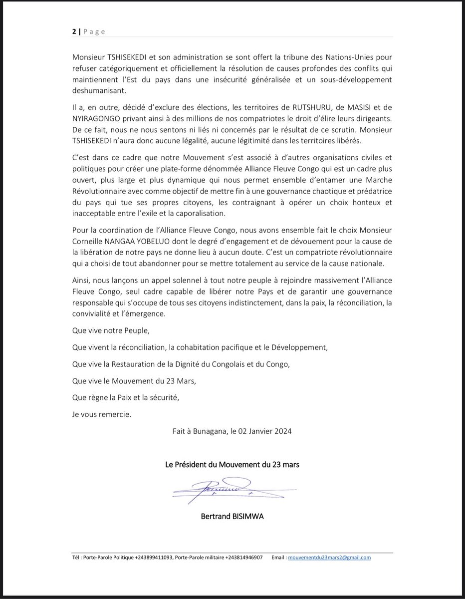 Bertrand Bisimwa tweet media