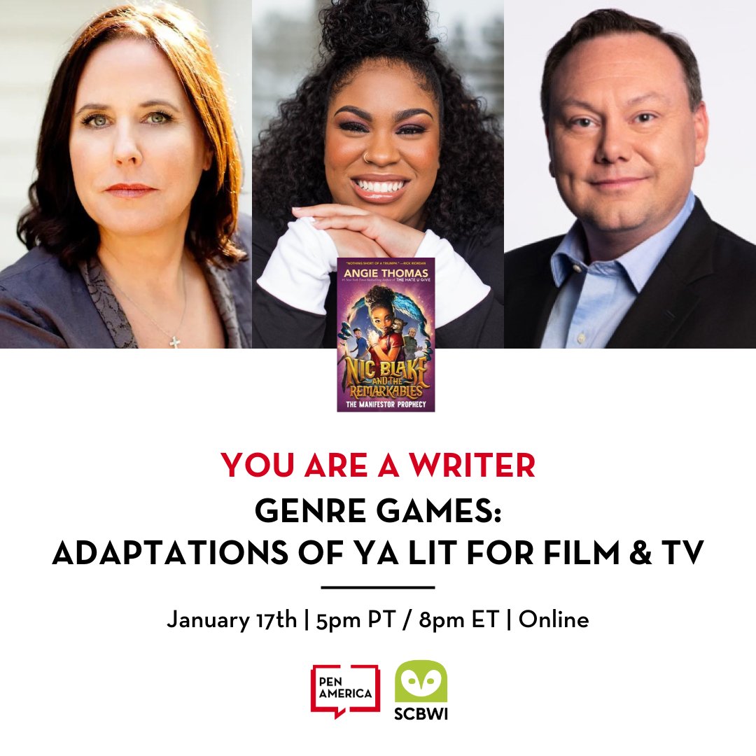 PENamerica's tweet photo. @padmatv @PhilBildner Jan 17: How can authors navigate the world of studios, producers and streamers? Join this session with @angiecthomas, @imarleneking, and Eddie Gamarra on what early-career YA and new adult writers should know about option agreements. 

Register here: https://t.co/vDJoUeQC1s https://t.co/0TFM6wGwGe