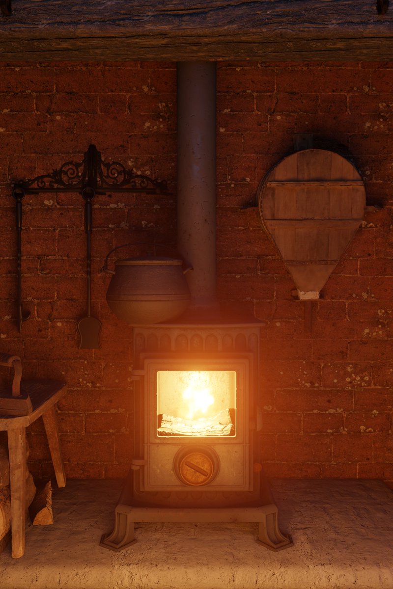itstytanic's tweet photo. Some additional stills. Rendered in Blender Eevee. Characters and stove were from-scratch. Most other assets were pulled from model libraries and tweaked to fit the scene https://t.co/OkGuspRrdL