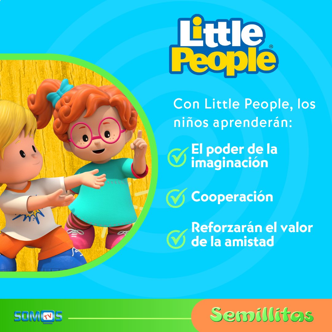 SomosTVLLC's tweet photo. #LittlePeople es un clásico de la animación infantil que combina música, comedia e imaginación. Las aventuras de Little People están repletas de risas, canciones y valiosas lecciones de vida adaptadas a su edad🌈🤩💚

Conoce más del catálogo que ofrece #SemillitasTV ☑️ https://t.co/ZtR1CEWzlt