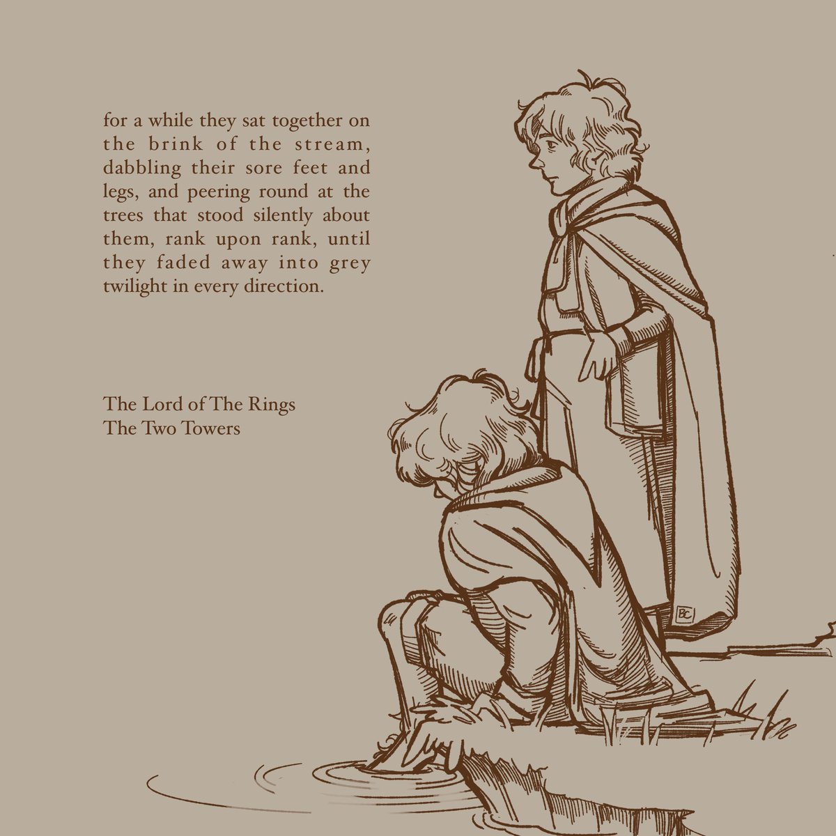 BeaTheBeet's tweet photo. Merry and Pippin taking a breather in Fangorn Forest 🌲 https://t.co/MxrcBA34Af