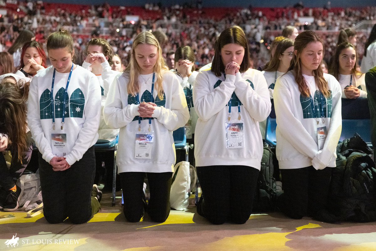 Scenes from day one of #SEEK24 at America’s Center Convention Complex in St. Louis. More than 19,000 gathered in The Dome at America’s Center for last night’s opening Mass of the five-day conference which is hosted by @focuscatholic. archstl.org/the-great-priv…