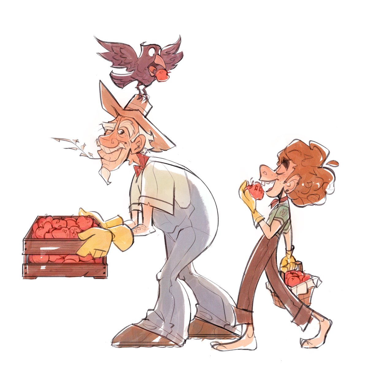 「apple picking on the farm 」|✨Zach✨(availz for work)のイラスト