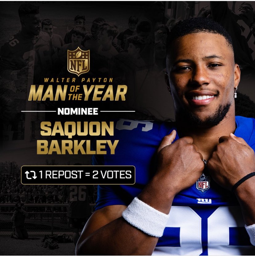 PeteGuelli's tweet image. C’mon Giants fans give this a RT! Double vote day! Have to show out for @saquon Does so much in the community! 

1 RT = 2 VOTES
#WPMOYChallenge  + Barkley