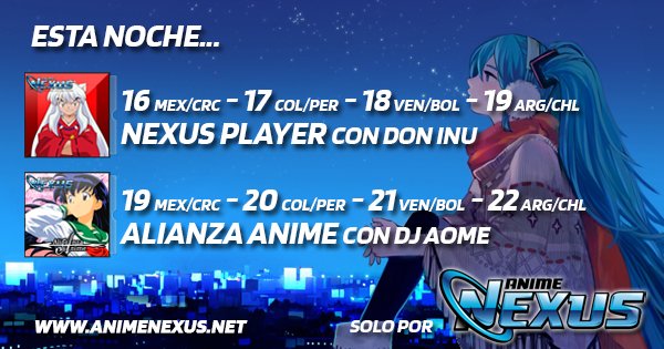 AnimeNexus's tweet photo. No te despegues de la programación que tenemos hoy en la Radio Anime Nexus!
Conéctate a https://t.co/MU1BFgn9Hn https://t.co/tlRPEKlc7C