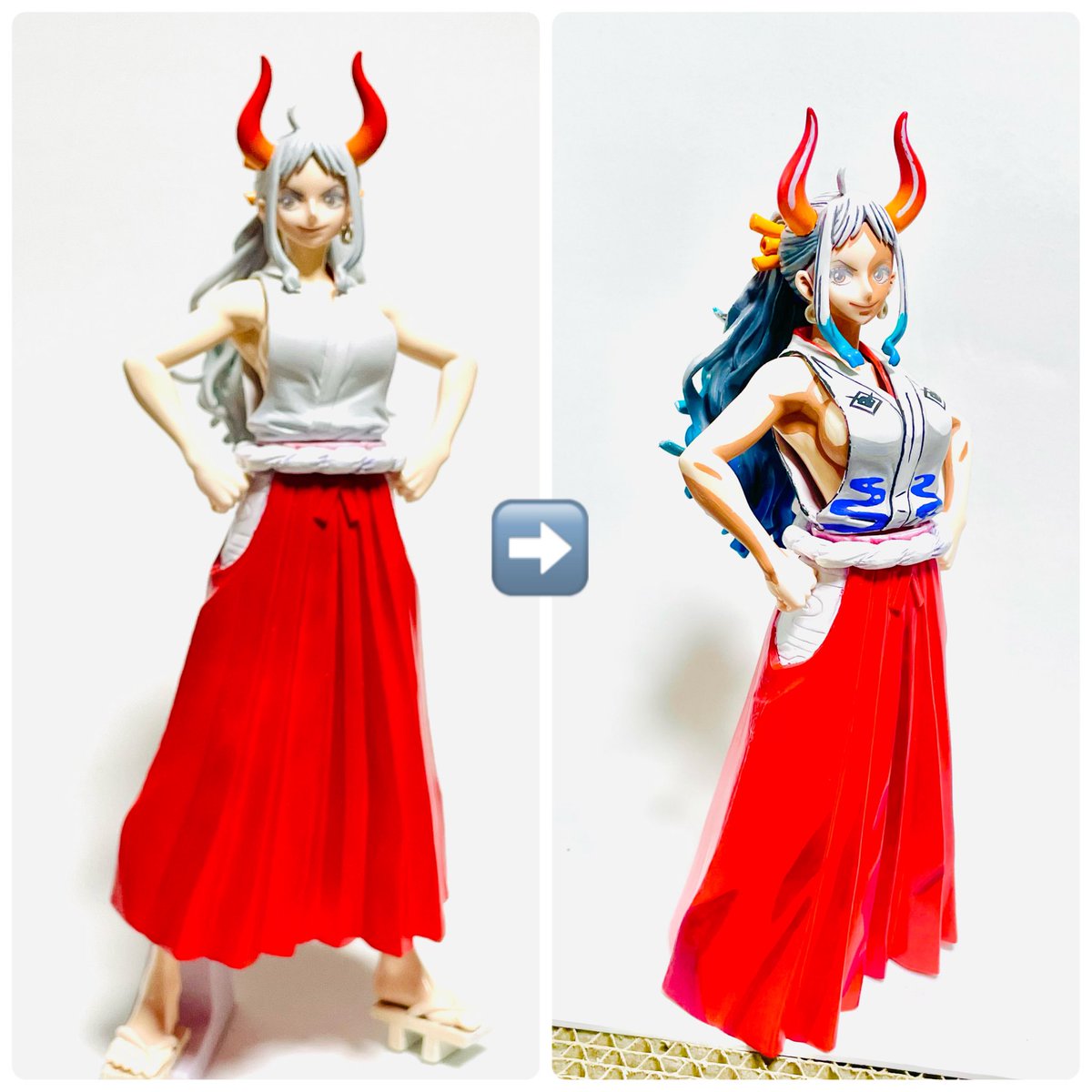 AkillerModeling's tweet photo. 年末年始、少し作業出来てます😀
全体の完成イメージができてきました‼
ファレホにも慣れてきました😊
#リペイント
#フィギュア
#ワンピース
#ONEPIECE
#ヤマト
#ファレホ
#Vallejo
#モデルカラー
#modelcolor https://t.co/CBqUhmhQPz