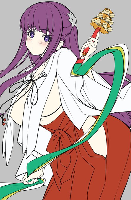 新年イラスト、下塗りまで終了🫡
#葬送のフリーレン  #フェルン  #巫女 