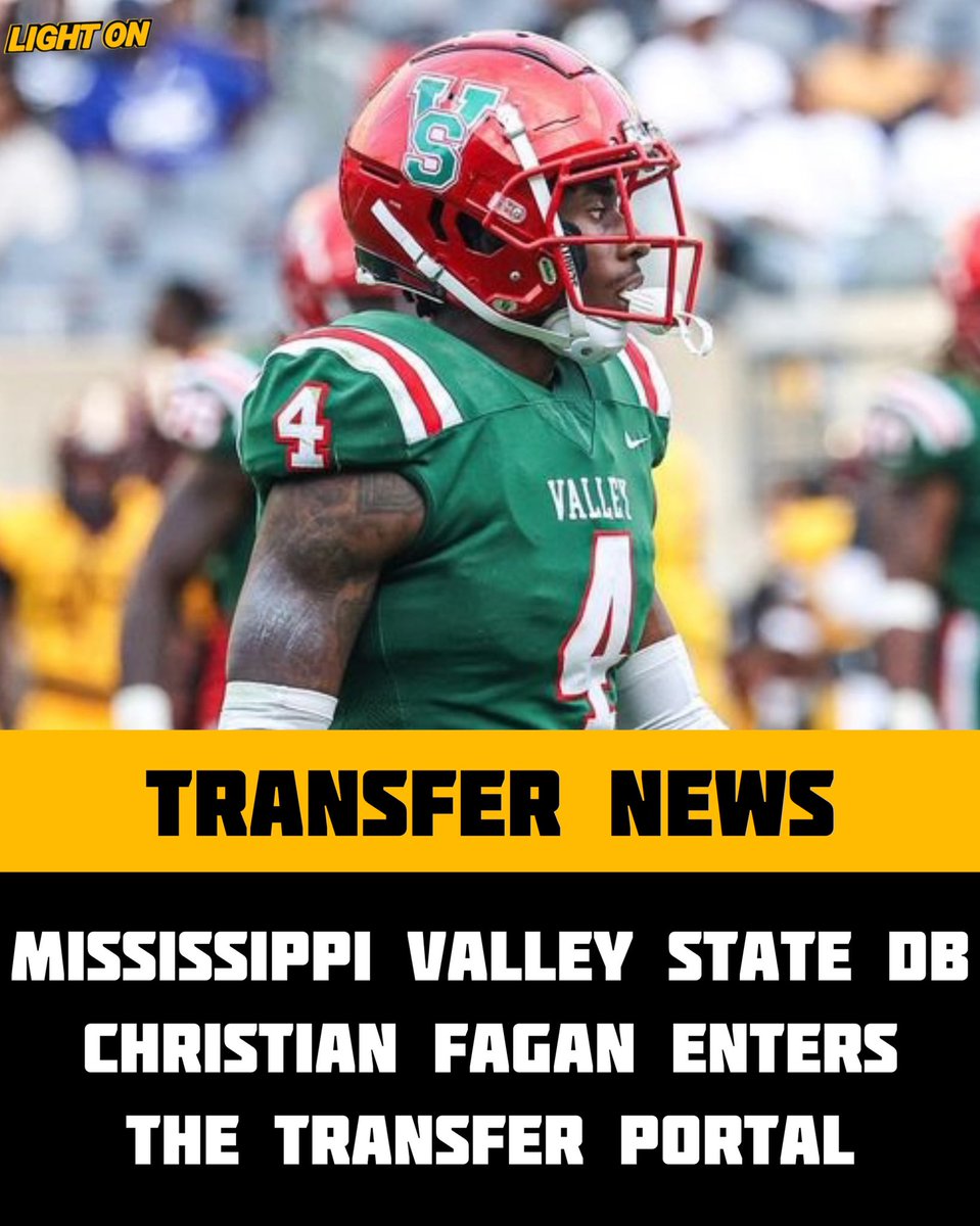 MVSU DB Christian Fagan has entered the transfer portal. He recorded 30 tackles, 7 pbus, 2 tfl, & 1 interception during the 2023 season. Prior to transferring to Mississippi Valley State, he played at ULM. @sosa6ix