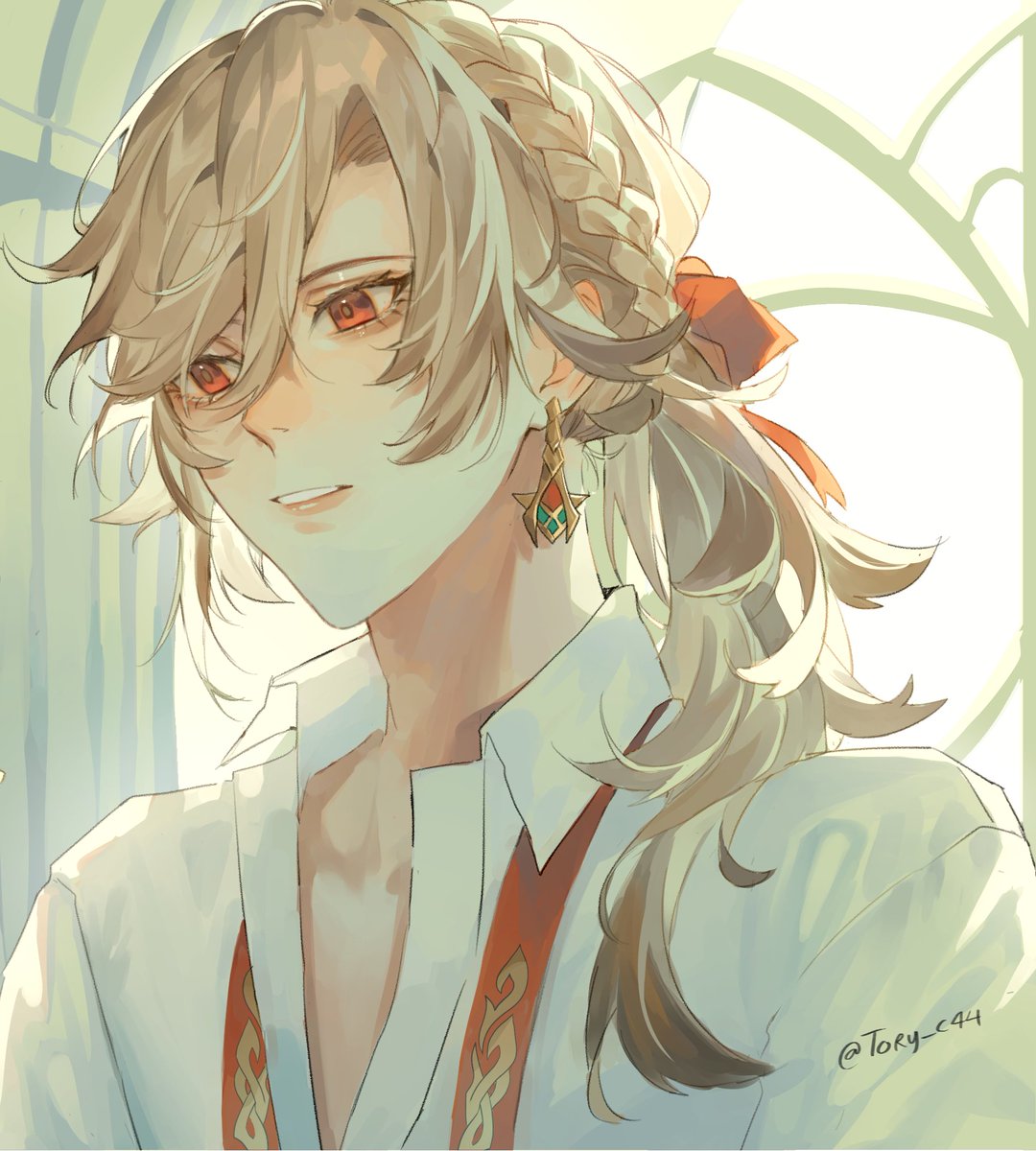 カーヴェ(原神) 「finished one of my old doodles#Kaveh 」|Tory_Holy Lemon Tea🍋🌱🏛のイラスト