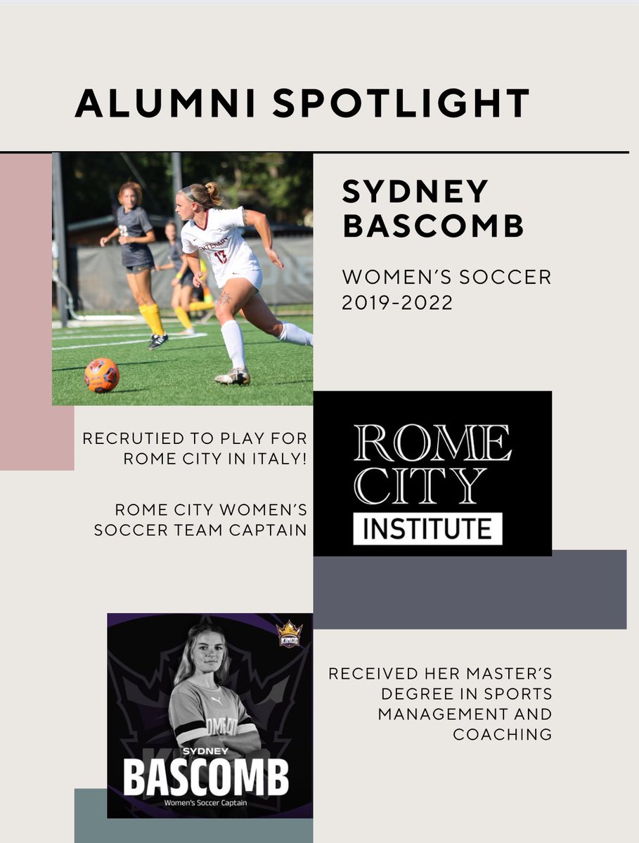 Syd was recruited by Rome City Institute in Italy to play soccer and obtain her master’s degree in Sports Management and Coaching. She is currently working with RC as a Graduate Assistant Coach and looking to pursue a career in coaching upon returning to the US!
#centenaryproud