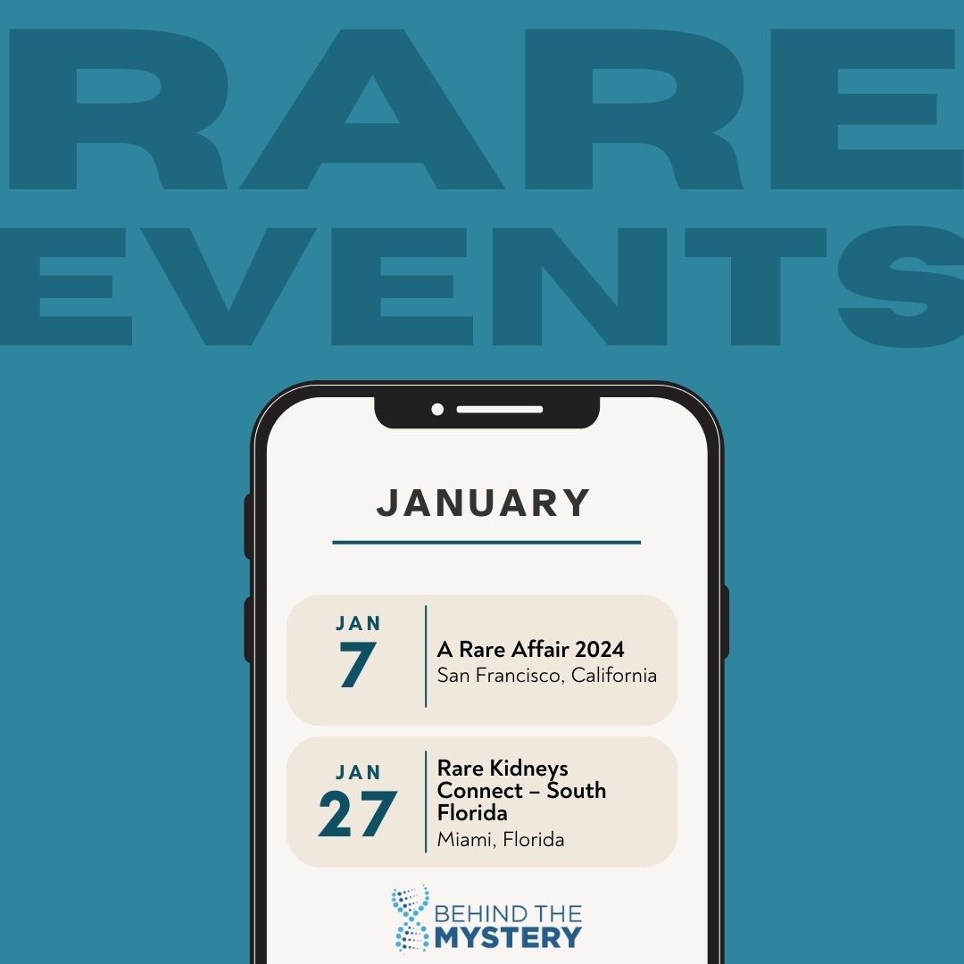 Rare disease events around the world #January2024 🌍 🙌 

💙 A Rare Affair 2024 – San Francisco
💙 Rare Kidneys Connect – South Florida

#BehindTheMystery #RareDiseaseEvents #RareDiseaseAwareness #RareDiseaseCommunity