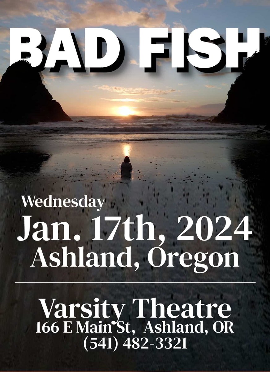 ShanebrookM's tweet photo. Two sneak preview screenings this month of our latest release! In Brookings and Ashland, OR. Limited seating, ticket links in the comments. 
#BadFishMovie https://t.co/MeoytfV4C7