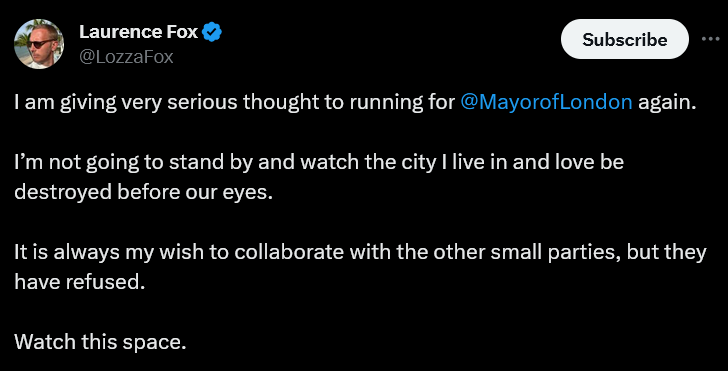 This is worrying news because I genuinely didn't know he was capable of "serious thought"