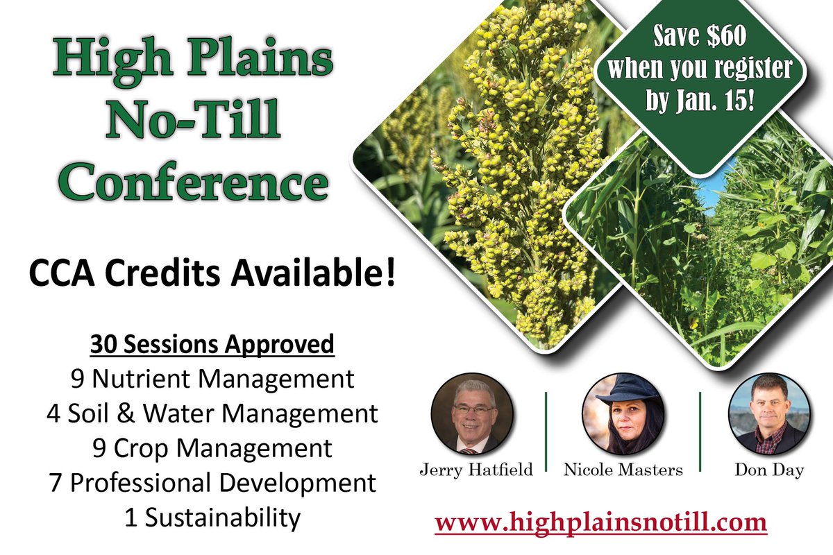 Looking for CCA credits?

Don't miss the High Plains No-Till Conference on Feb. 6-7 in Burlington, CO! 

Registration available online at highplainsnotill.com