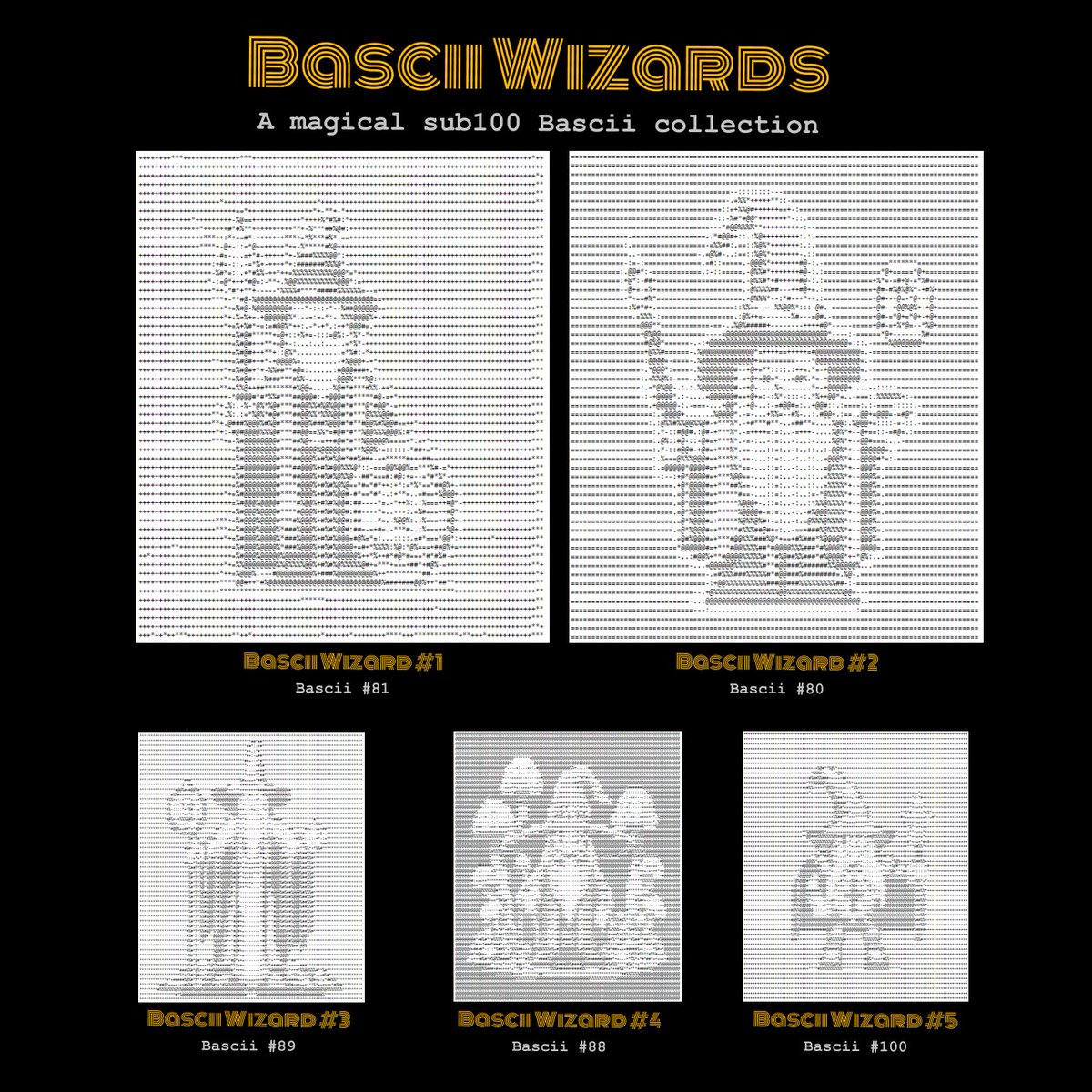 redphone's tweet photo. It was really important to me that I NOT be the one inscribing the first basciis. Like ordinals, I wanted to see what the community would come up... they're delivering :) 

I minted Bascii No. 0, and the earliest basciis were by anons around the world 💖

After the first 50 mints, I minted a couple 5-piece micro-collections on bascii:

1️⃣ Dapperlads
2️⃣ Bascii Wizards

They're all sub100s, and I'm thinking of giving half of them. What's a good contest idea?