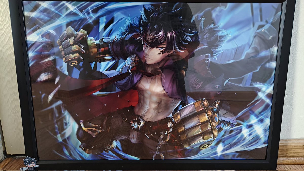 Custom print of a very special Xmas gift illustrated by my wonderful friend Mirki has just arrived!!! I requested Wriothesley and Mirki absolutely delivered. He just looks delicious. Mirki did an amazing job on this. #GenshinImpact #Wriothesley