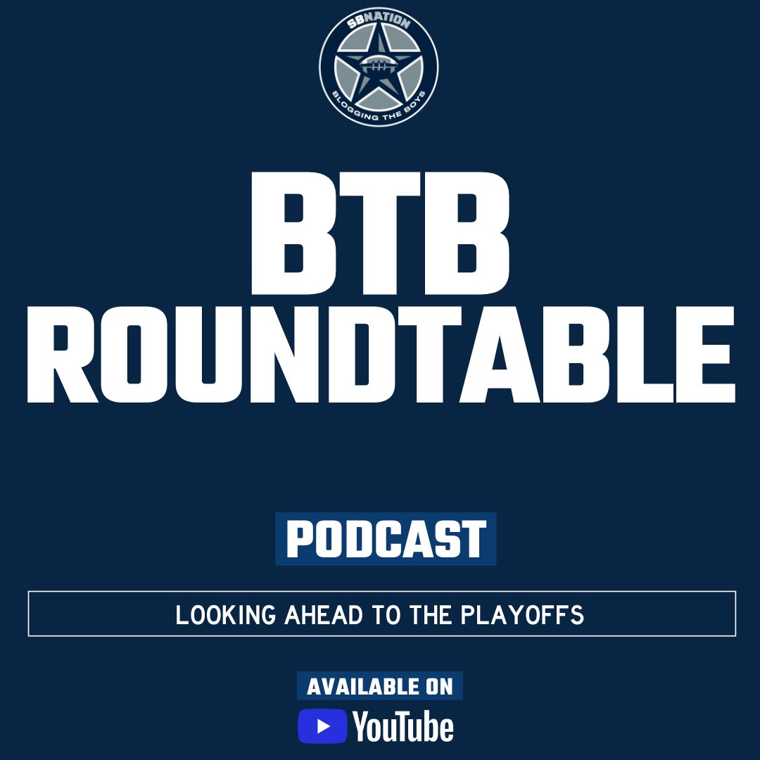 The playoffs start next week. We discussed how we feel about the Cowboys as they get set to on the latest @BloggingTheBoys Roundtable. @_DH44_ @Tony_Catalina @DannyPhantom24 Apple: tinyurl.com/sbnlsye Spotify: tinyurl.com/t4lkusq YouTube: tinyurl.com/mrav8zdb