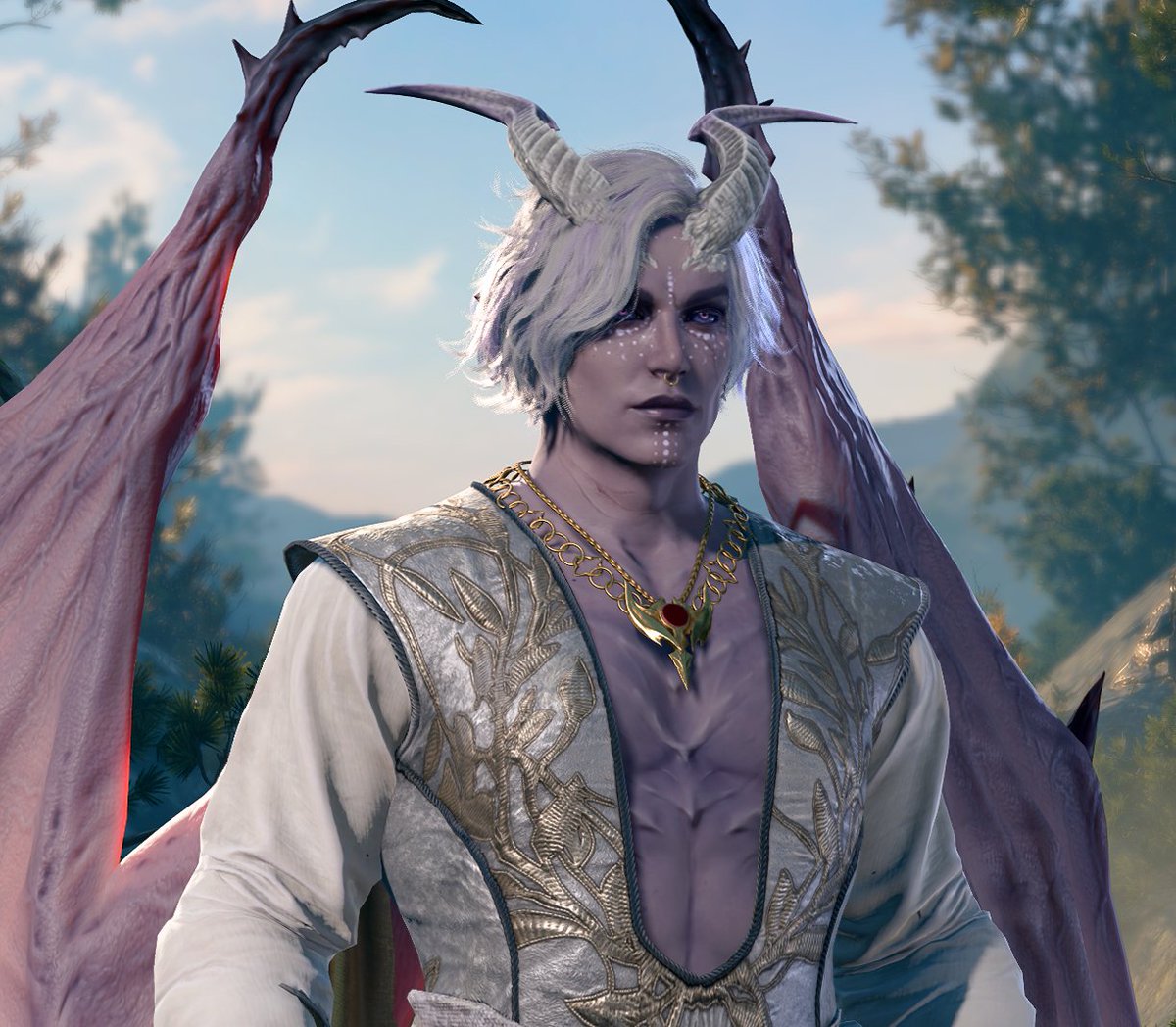 Lintufriikki's tweet photo. having one cambion tav isn't enough so here's another one 👀 Ayden has gone thru a few edits over time but i'm finally happy with him!! he's a bardlock i'll be using for role playing 💜 #bg3 #BaldursGate3 https://t.co/R0xAnIm3q6