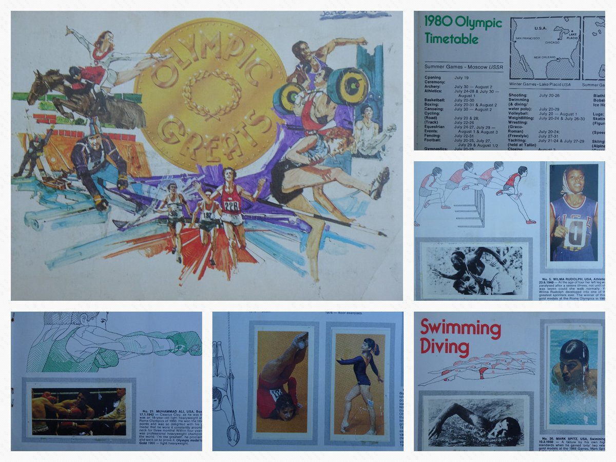 OldSchoolBooks1's tweet photo. A sporty start to the New Year with the 1980 #Olympics #teacard #book. Some famous athletes in here, plus the timetable for the 1980 Olympic Games https://t.co/M5ZwCKdZV1 https://t.co/AziEOike9J